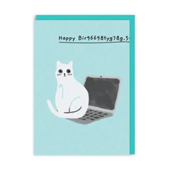 verjaardagskaart ohh deer - happy bir9669 - laptop kat | muller wenskaarten