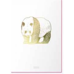 letterpress ansichtkaart met envelop - panda