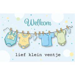 geboortekaart - welkom lief klein ventje | mullerwenskaarten