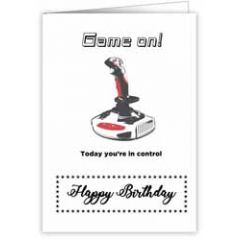 verjaardagskaart quire - game on today you're in control - happy birthday