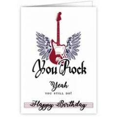 verjaardagskaart quire - you rock yeah you still do - happy birthday