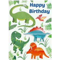verjaardagskaart - happy birthday - dino's