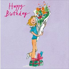 verjaardagskaart woodmansterne  Quentin Blake - happy birthday - bloemen | muller wenskaarten