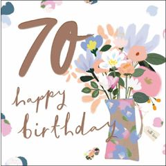 70 jaar - verjaardagskaart woodmansterne - bloemen | muller wenskaarten