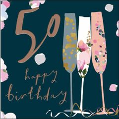 50 jaar - verjaardagskaart woodmansterne - champagne | muller wenskaarten