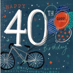40 jaar - verjaardagskaart woodmansterne - fiets | muller wenskaarten