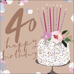 40 jaar - verjaardagskaart woodmansterne - taart | muller wenskaarten