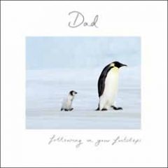 wenskaart woodmansterne - dad following in your footsteps - pinguins