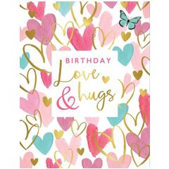 3d pop-up verjaardagskaart A4 - birthday love & hugs | mullerwenskaarten 