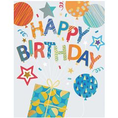 3d pop-up verjaardagskaart A4 - happy birthday - ballonnen | mullerwenskaarten 