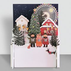 3d pop-up kerstkaart miniature greetings - kerstkoor | muller wenskaarten
