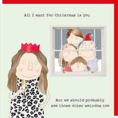 kerstkaart rosie made a thing - all i want for christmas is you - other weirdos | muller wenskaarten
