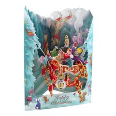 3D kerstkaart - swing cards - happy christmas - slee | santoro | muller wenskaarten