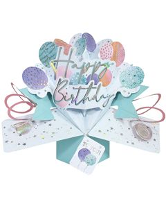 3D verjaardagskaart - pop ups - happy birthday to you - ballonnen | muller wenskaarten