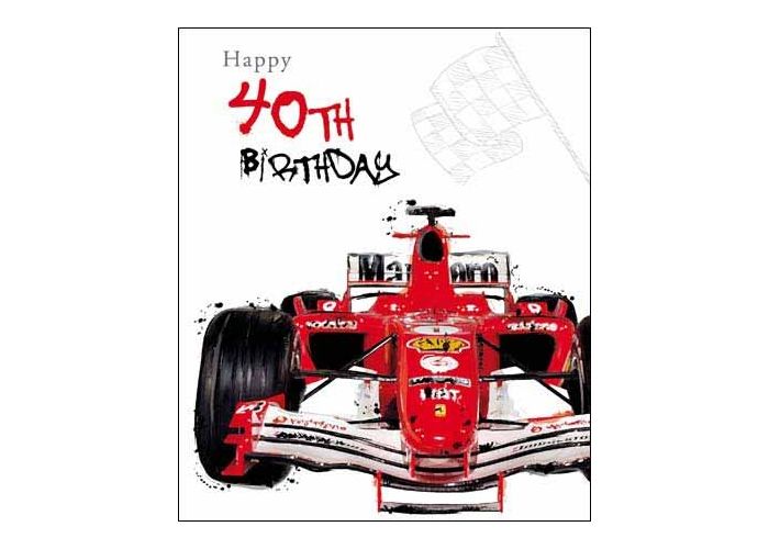 Verwonderlijk 40 jaar grote verjaardagskaart - happy 40th birthday - race auto HK-65