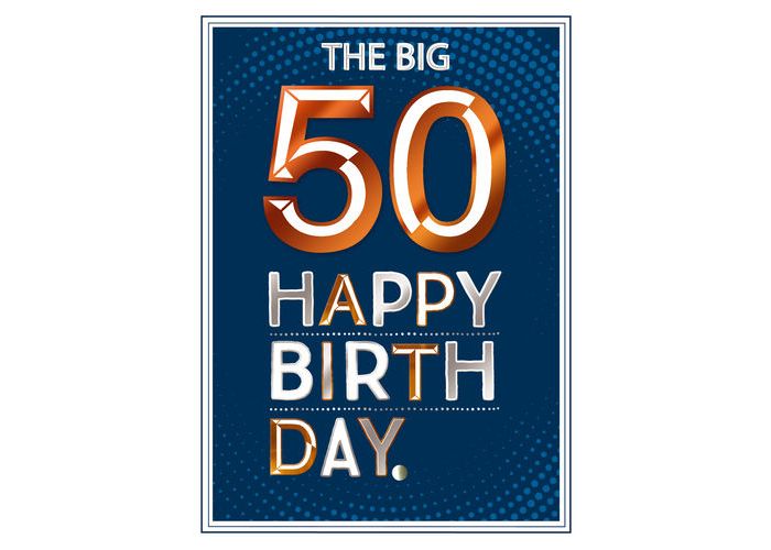 Welp 50 jaar verjaardagskaart copper - the big 50 happy birthday|Muller AF-01