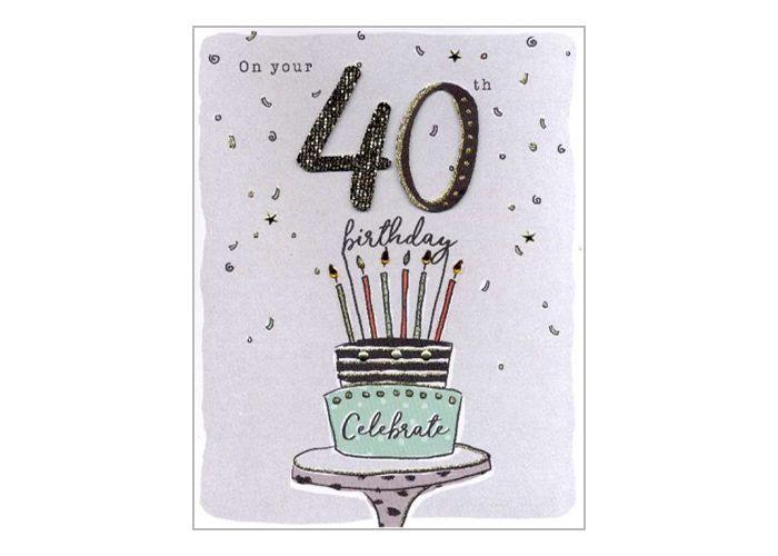 Fonkelnieuw 40 jaar - grote verjaardagskaart A4 - on your 40th happy birthday BT-65