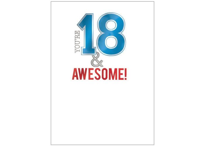 Beste 18 jaar - verjaardagskaart - you re 18 & awesome! | Muller wenskaarten SR-69