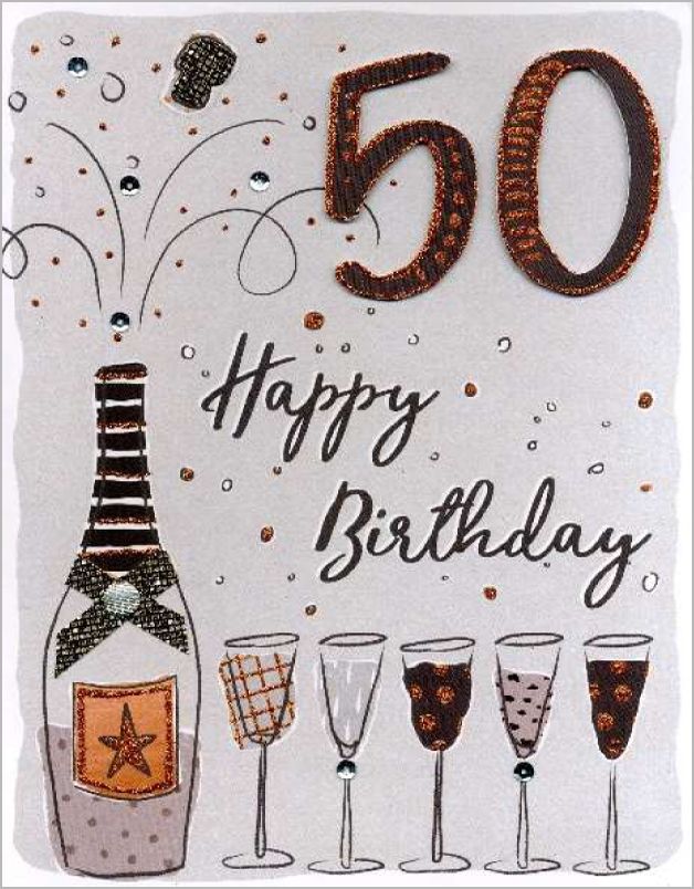 50 - A4 - happy birthday - champagne|Muller wenskaarten