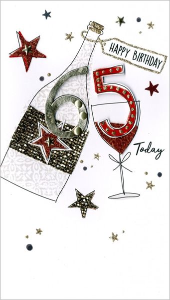 Wonderbaar 65 jaar - grote luxe verjaardagskaart -65 today happy birthday LF-44