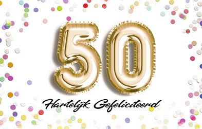 Array Verbanning stijl 50 jaar felicitatiekaart - hartelijke gefeliciteerd | muller wenskaarten